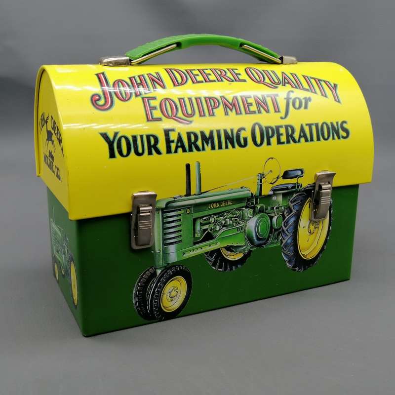 Original Lithographed Tin Metal John Deere Lunch Box!!!