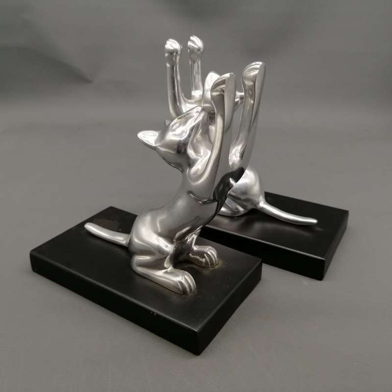 Two Original Kaleidoscope Cat Themed Pewter Book Ends!!!