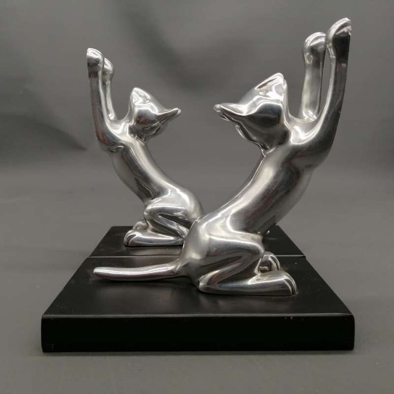 Two Original Kaleidoscope Cat Themed Pewter Book Ends!!!