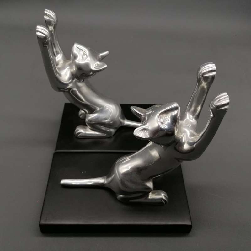 Two Original Kaleidoscope Cat Themed Pewter Book Ends!!!
