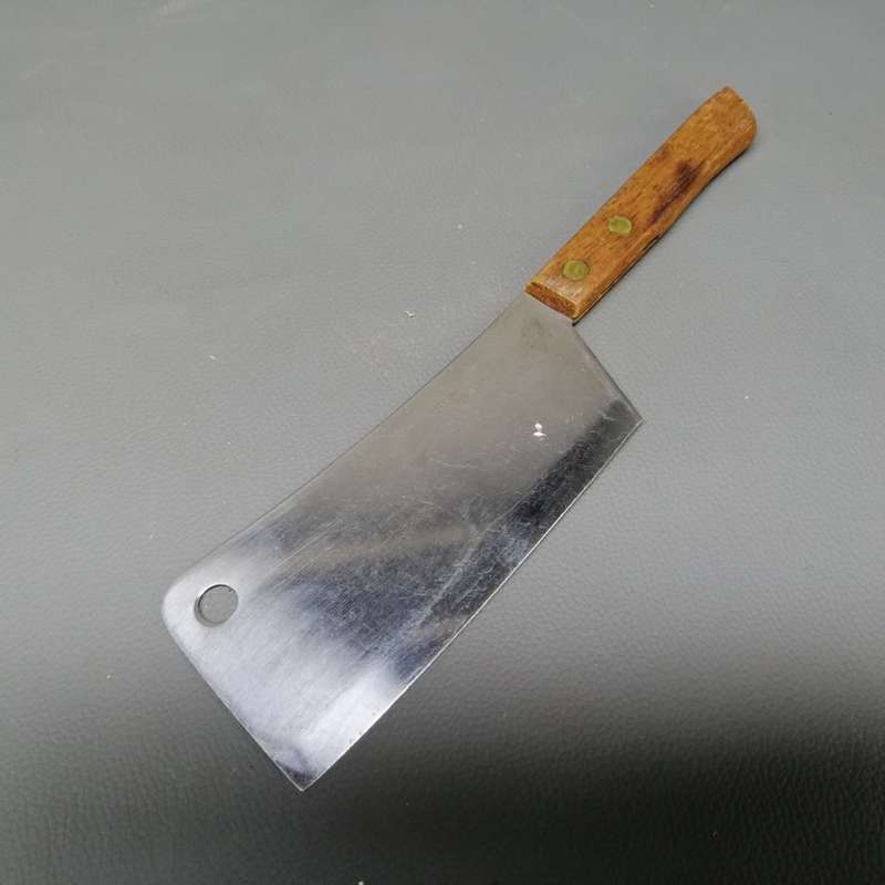 Original Vintage Wood Handled Japanese Stainless Steel Meat Cleaver!!