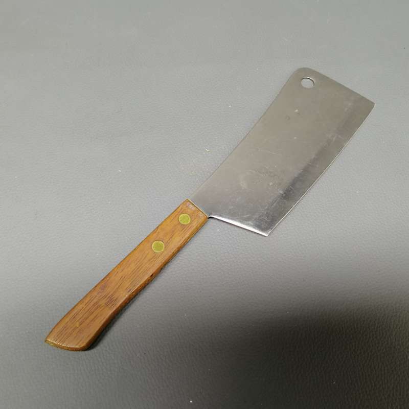 Original Vintage Wood Handled Japanese Stainless Steel Meat Cleaver!!