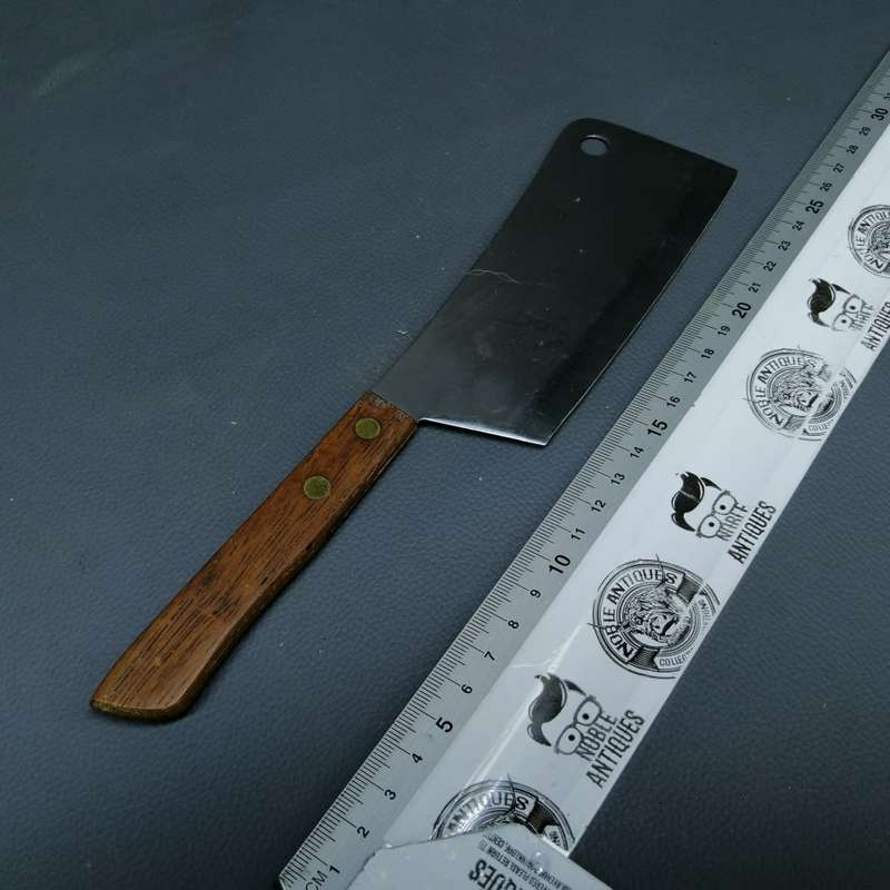 Original Vintage Wood Handled Japanese Stainless Steel Meat Cleaver!!