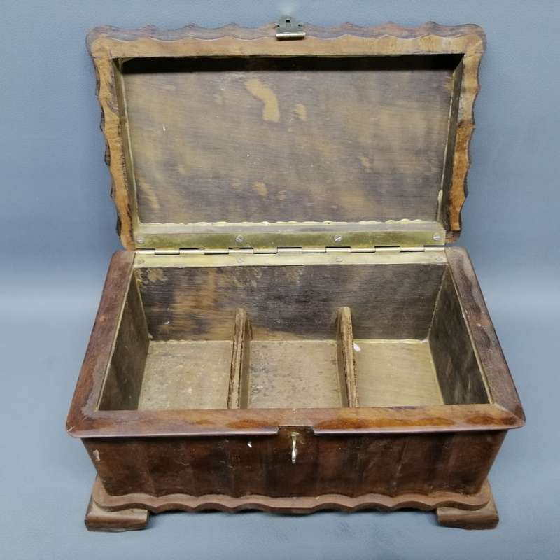 Large Original Hand Crafted Mid Century Mahogany Jewelry or Trinket Box!!!