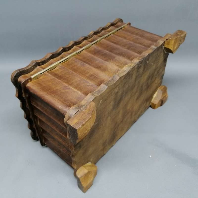 Large Original Hand Crafted Mid Century Mahogany Jewelry or Trinket Box!!!