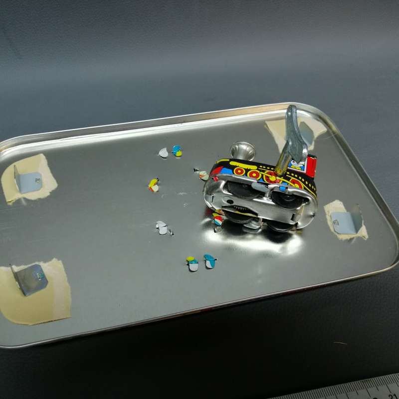 Highly Collectible Lithographed Wind Up Tin Toy Train and Track!!!