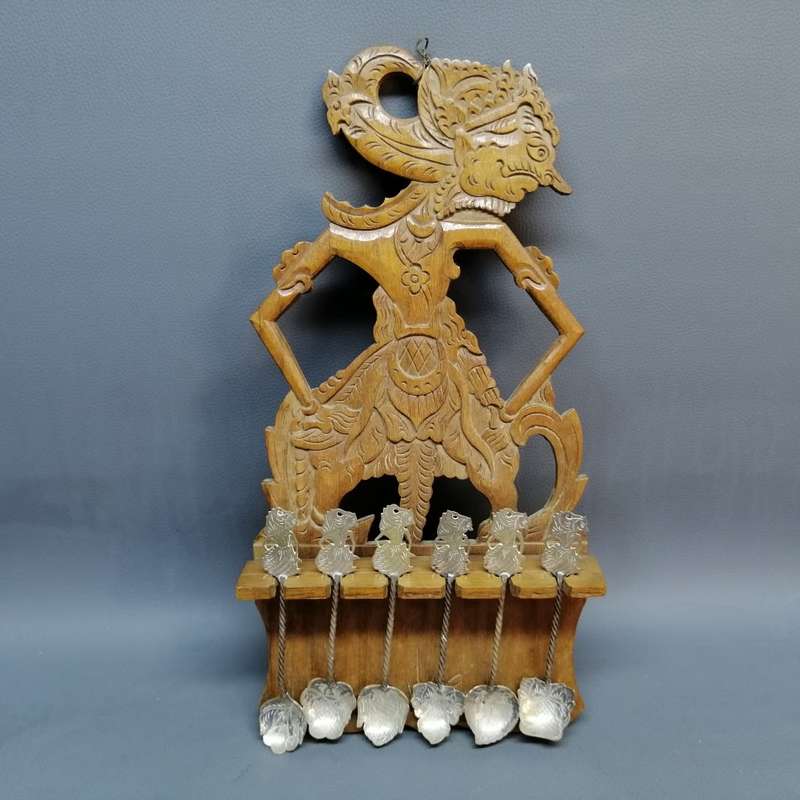 Vintage Hand Crafted 800 Marked Silver Silver Spoons and Rack!!!