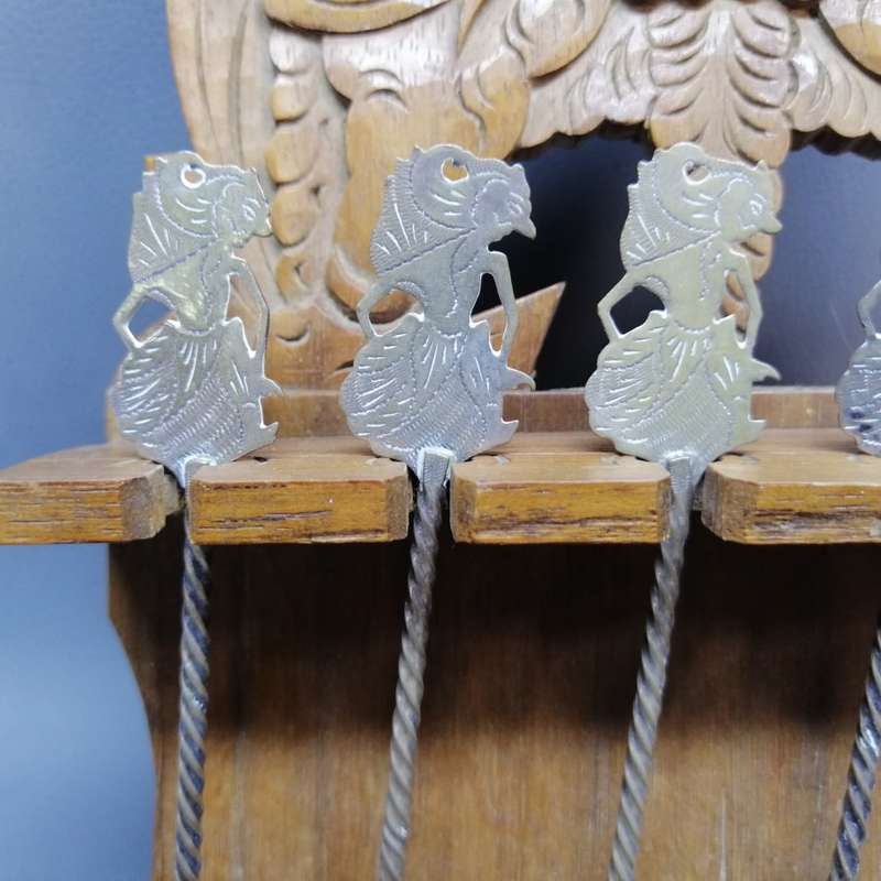 Vintage Hand Crafted 800 Marked Silver Silver Spoons and Rack!!!