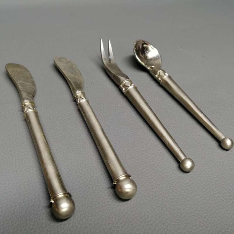 Original Decorative Cast Metal/Pewter Cheese Plate Serving Set!!!