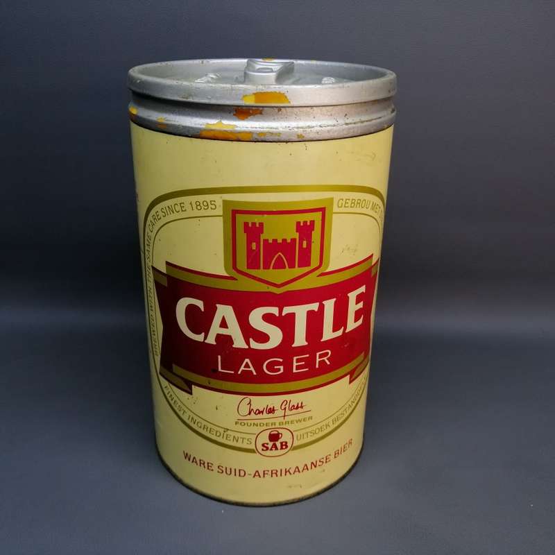 RARE!! Large Vintage Lithographed Tin Castle Lager Ice Bucket!!!