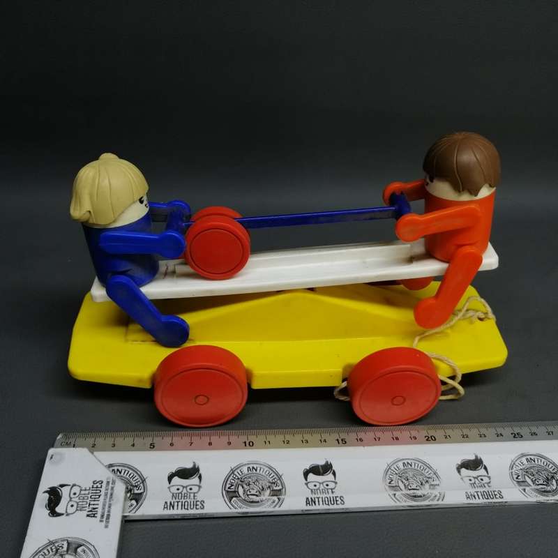 Vintage Hard Plastic English See Saw Pull Toy!!! (Working)