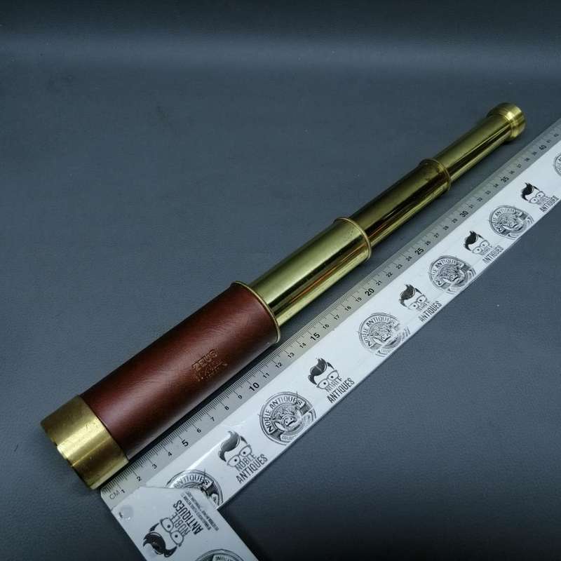 Vintage Brass and Leather Zeus Japan Telescope!!! (Working!!!)