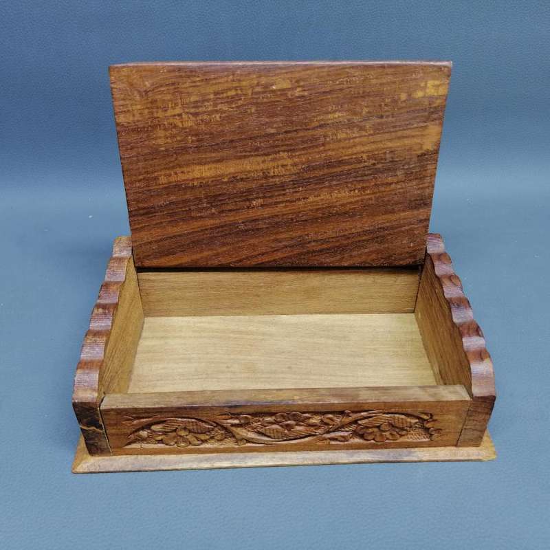 Vintage Highly Detailed Hand Crafted Rosewood Letter Box!!!