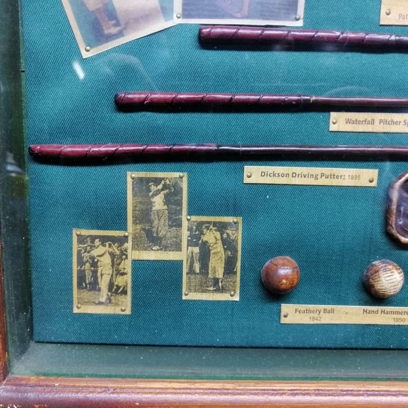 Large Hand Crafted Deep Wood Framed Behind Glass History Of Golf Montage!!!