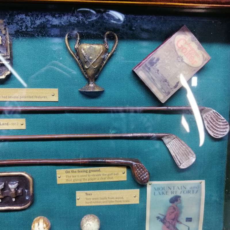 Large Hand Crafted Deep Wood Framed Behind Glass History Of Golf Montage!!!