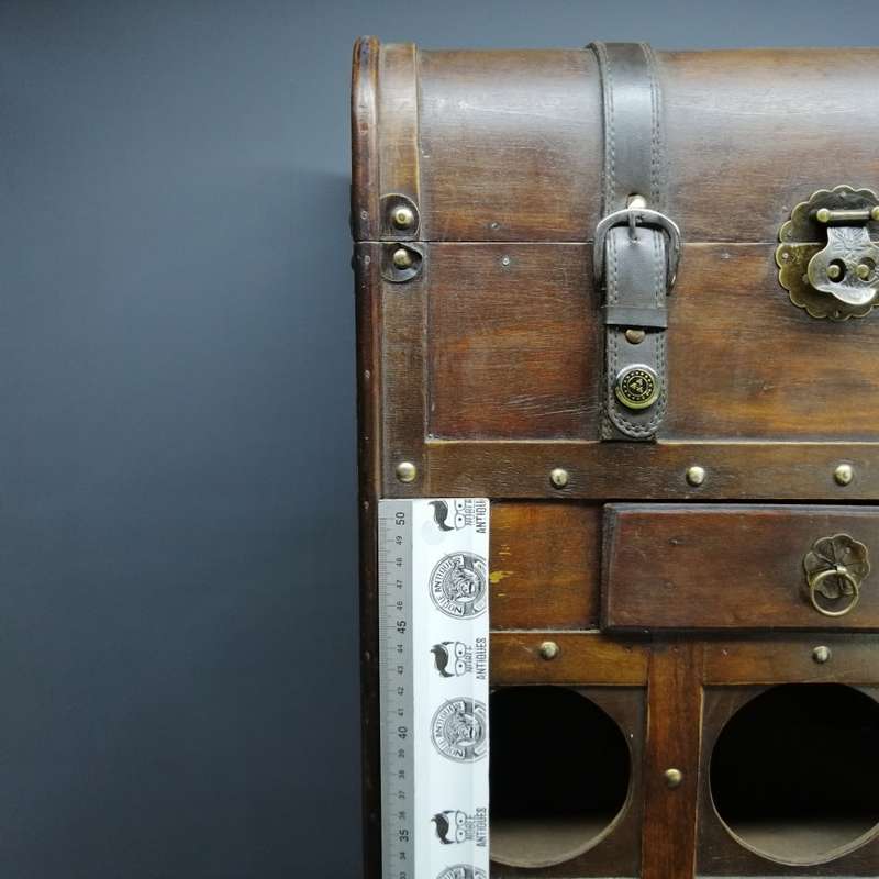 Original Hand Crafted Combination Wine Rack Drawer and Shipping Trunk Styled Cabinet!!!