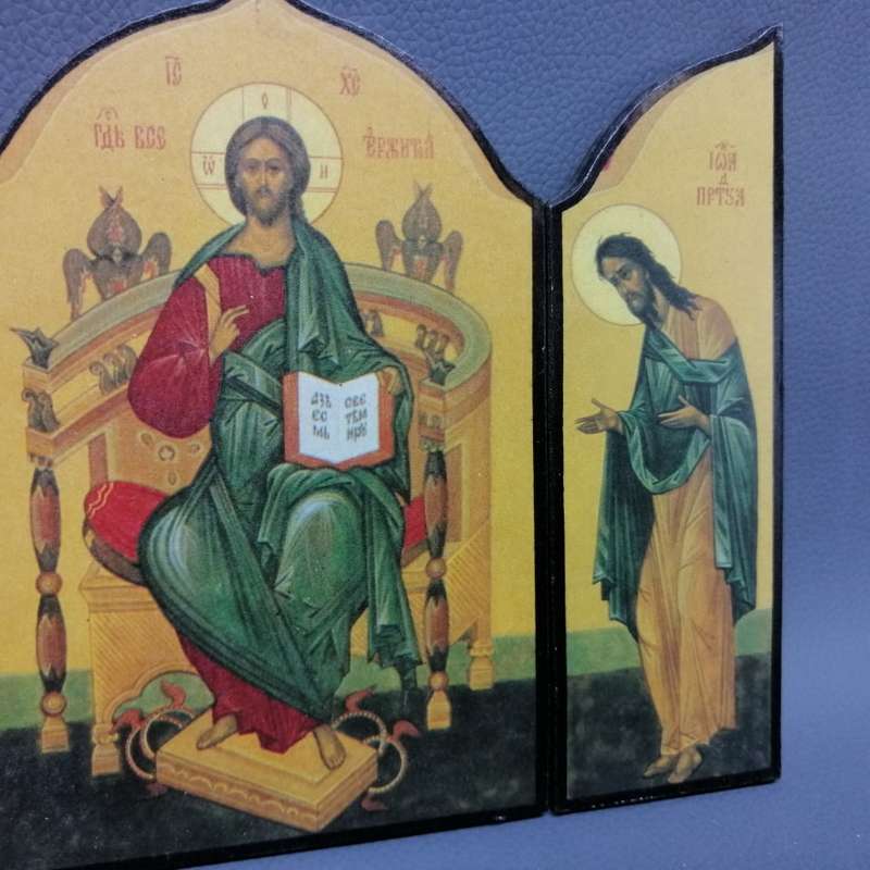 Detailed Vintage Wood Three Panel Religious Icon!!!