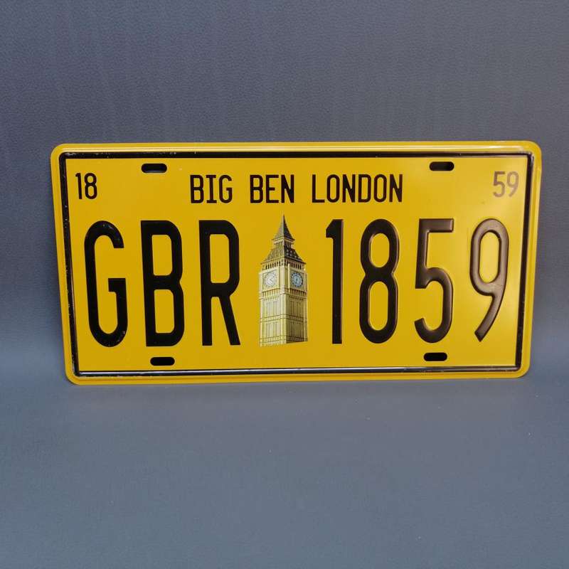 Original Big Ben London Embossed Metal Number-plate!!!