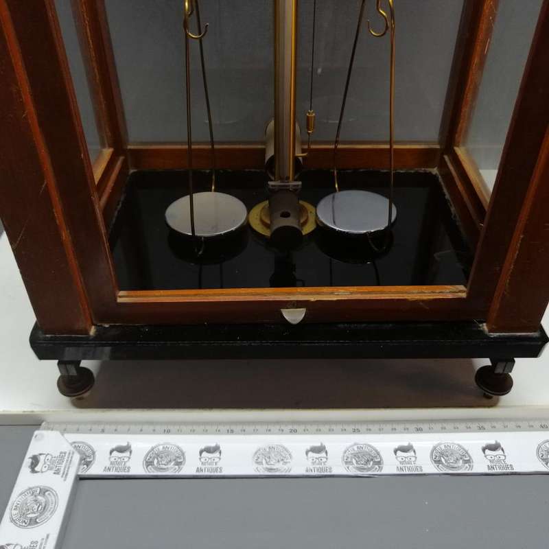 RARE!!! LARGE Antique Oertling English Scientific Wood Boxed Scale !!!