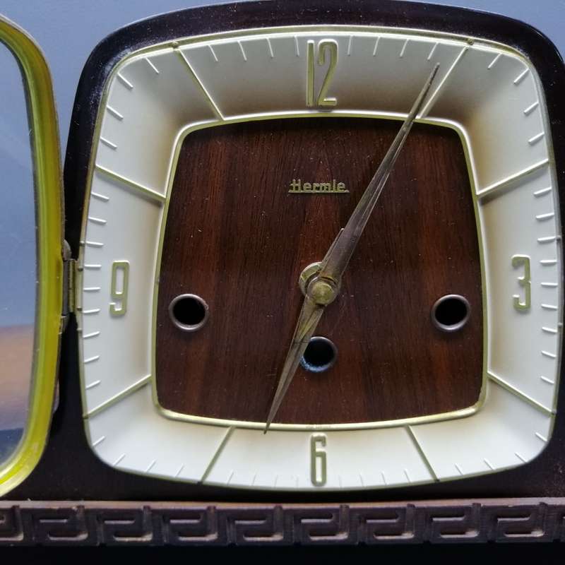 Large German Art Deco Wood Mantel Clock (Restoration, Parts or Spares)