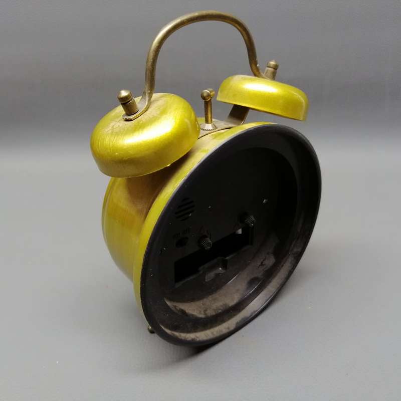 Original Brass Finish Metal Alarm Clock (Working)