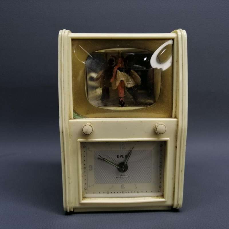 RARE!!! Original Vintage German Dancing Ballerina Music Box Alarm Clock - Working!!!