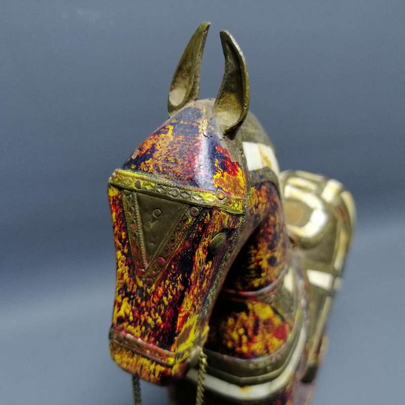 Vintage Wood with Brass and Bone Inlay Decorative Rocking Horse!!!