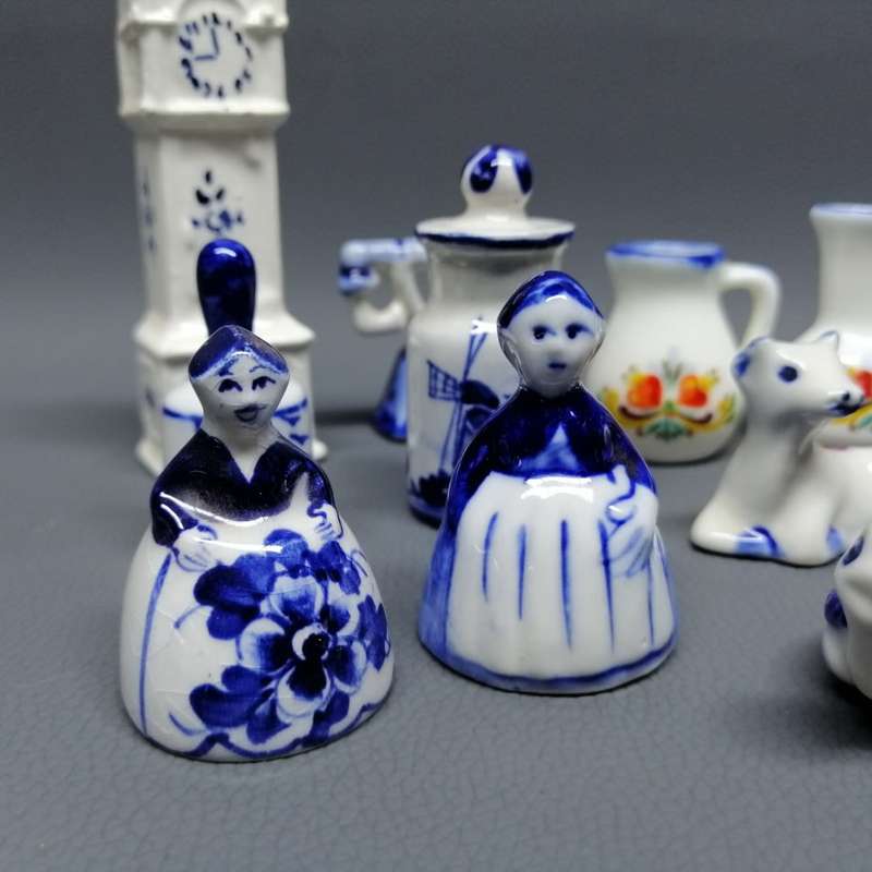 Large Collection of Dutch Delft Blue and White Printer Tray Miniatures!!! (Bid for All)