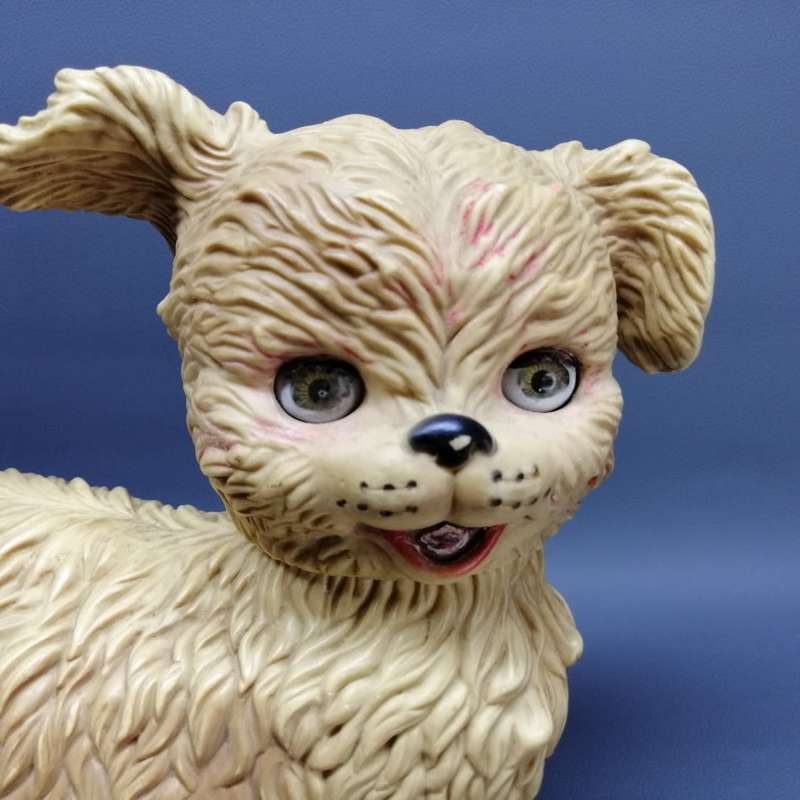 Large Vintage 1960's Squeaky Toy With Moving Head and Opening Eyes!!!