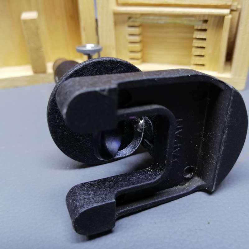 Small Wood Boxed Japanese Cast Metal Mini Microscope!!!