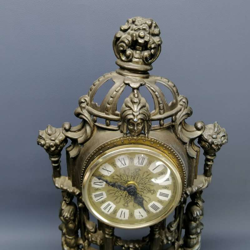 Highly Decorative and Ornamental Pressed Brass Metal German Mantle Clock!!!