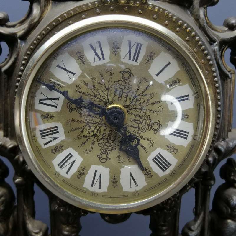 Highly Decorative and Ornamental Pressed Brass Metal German Mantle Clock!!!