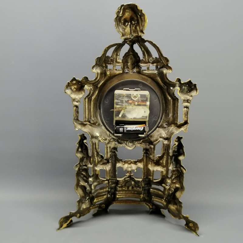 Highly Decorative and Ornamental Pressed Brass Metal German Mantle Clock!!!
