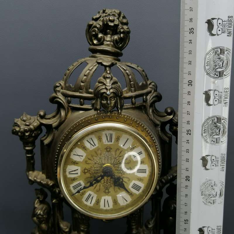 Highly Decorative and Ornamental Pressed Brass Metal German Mantle Clock!!!