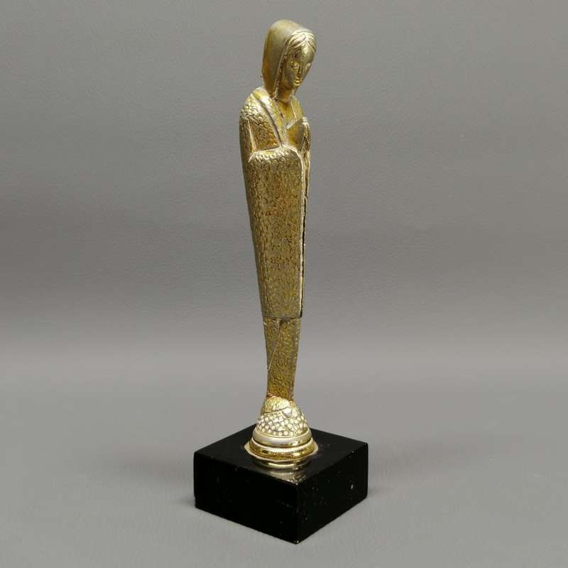 Vintage Cast Metal On Marble Base Religious Icon Statue!!!!