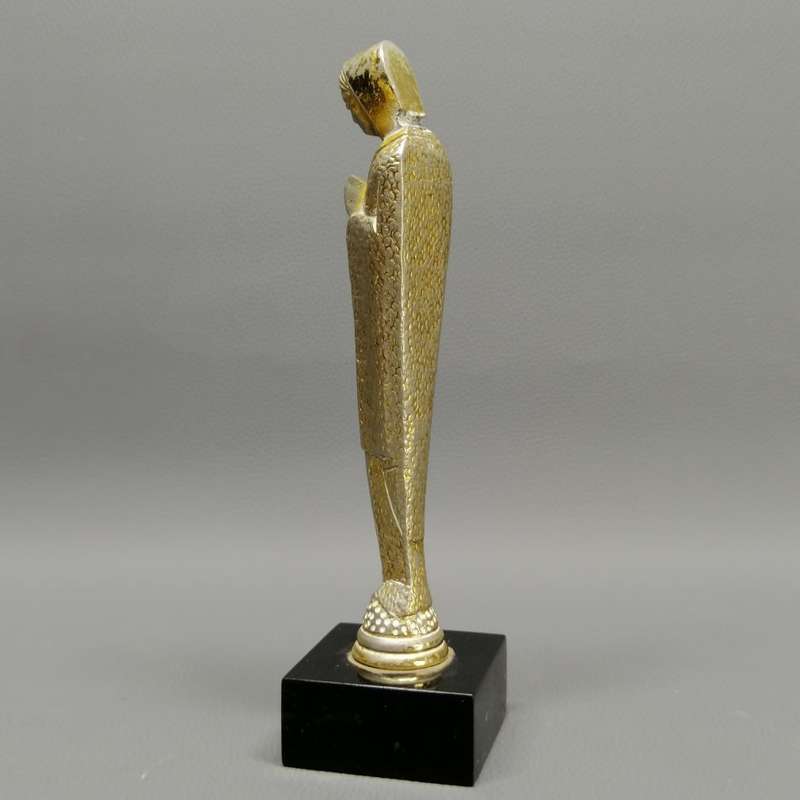 Vintage Cast Metal On Marble Base Religious Icon Statue!!!!