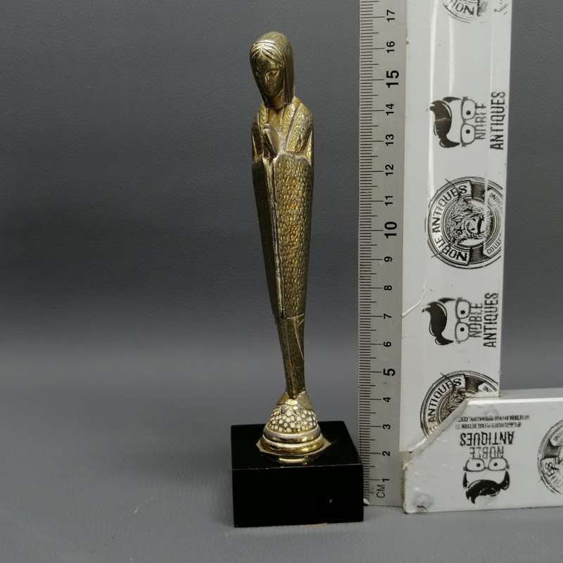 Vintage Cast Metal On Marble Base Religious Icon Statue!!!!