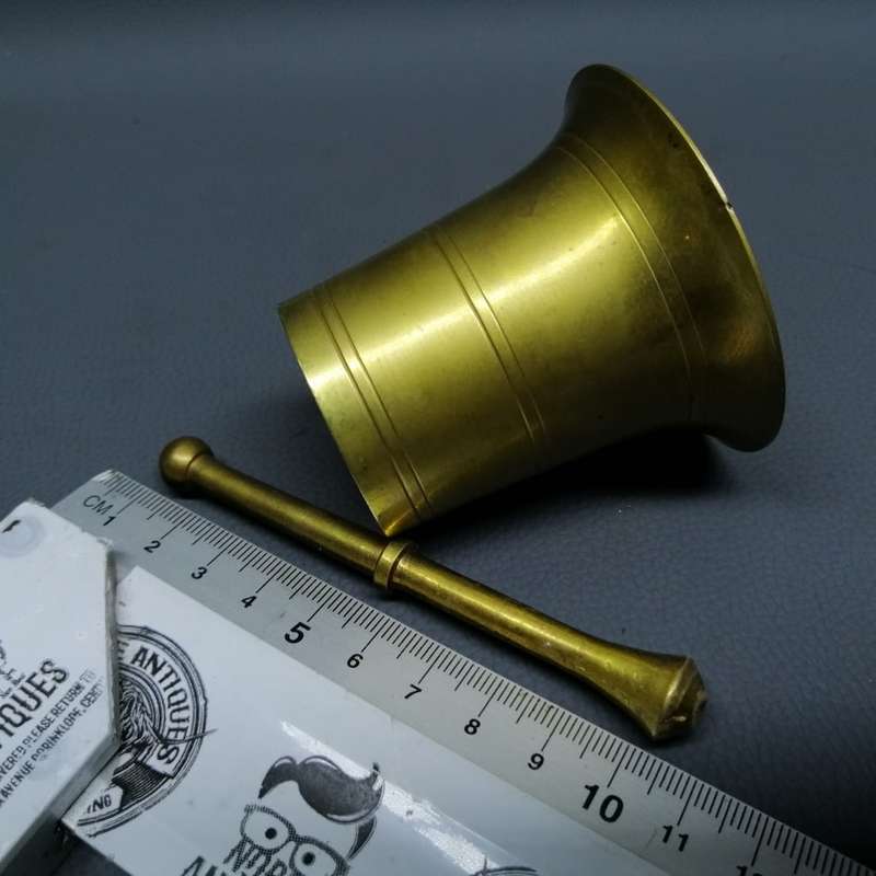 Small Vintage Cast Brass Mortar and Pestle Combo!!!
