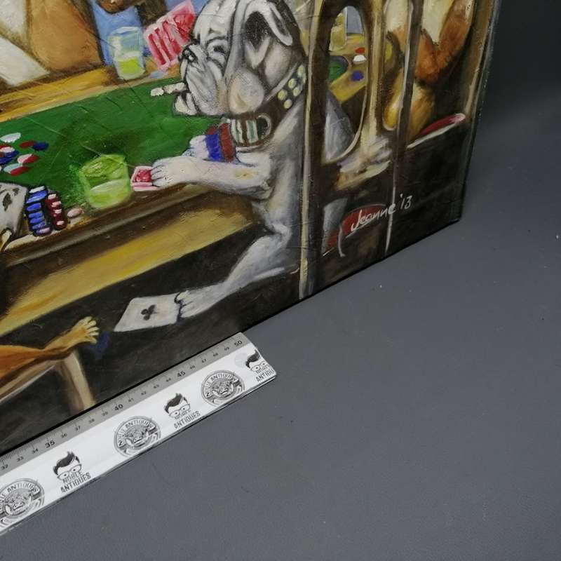Original Oil on Stretched Canvas of Poker Playing Dogs!!! ( 700 x 500 )