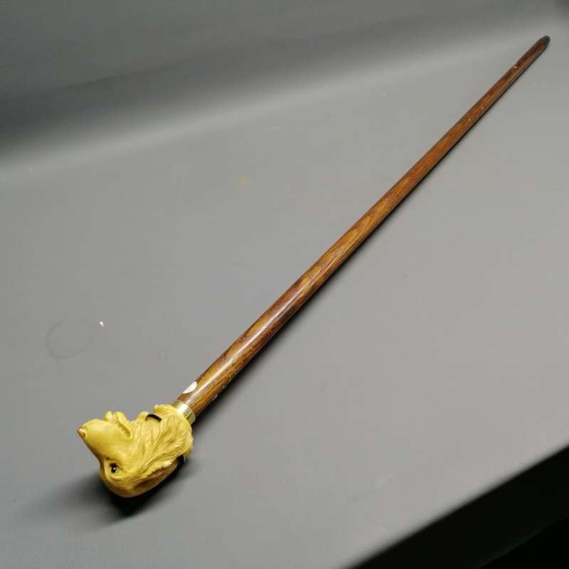 Original Vintage Walnut and Canine Themed Handle Walking Stick!!!