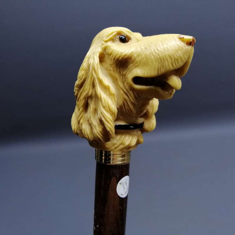 Original Vintage Walnut and Canine Themed Handle Walking Stick!!!