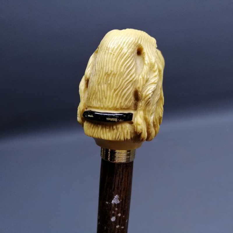 Original Vintage Walnut and Canine Themed Handle Walking Stick!!!