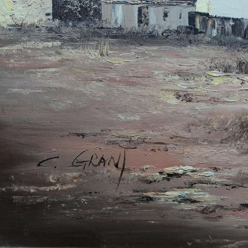 MASSIVE Original Framed Oil on Board Desert Landscape by G Grant!!! 1000 x 700