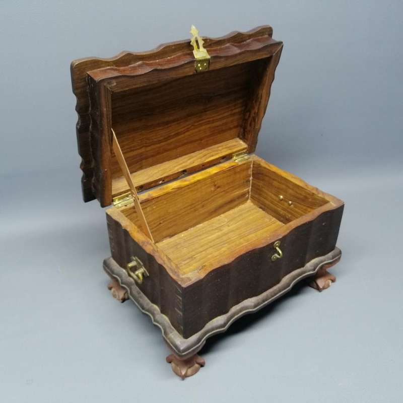 RARE!!!! Original Kiaat Ball and Claw Mini Kist or Keep Sake Box with Brass Handles!!!