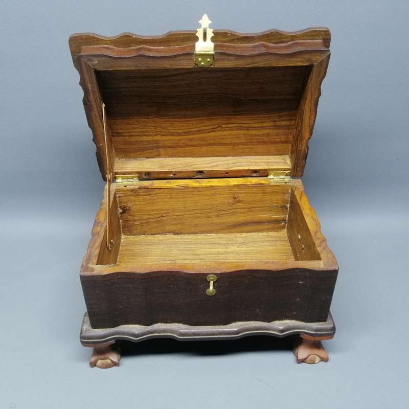 RARE!!!! Original Kiaat Ball and Claw Mini Kist or Keep Sake Box with Brass Handles!!!