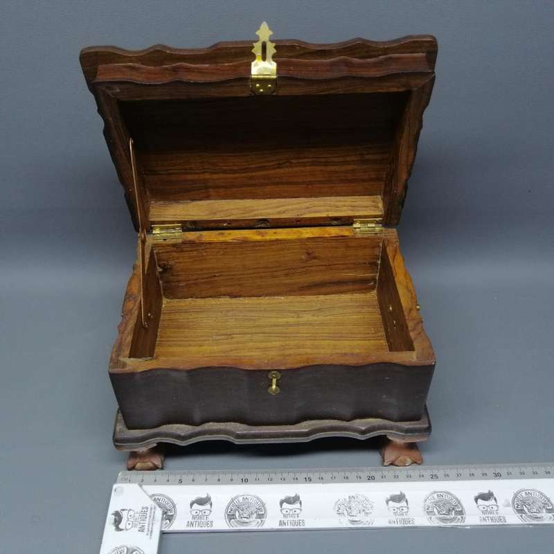 RARE!!!! Original Kiaat Ball and Claw Mini Kist or Keep Sake Box with Brass Handles!!!