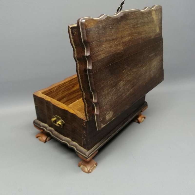 RARE!!!! Original Kiaat Ball and Claw Mini Kist or Keep Sake Box with Brass Handles!!!