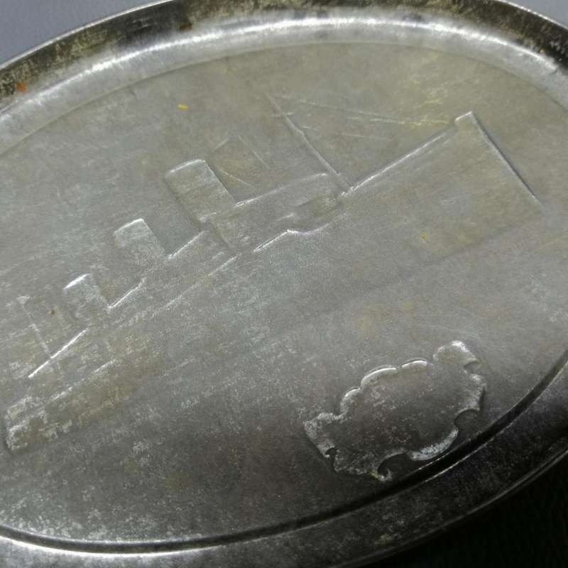 RARE!!!! The Queen Mary Embossed Lithographed Antique Biscuit Tin!!!