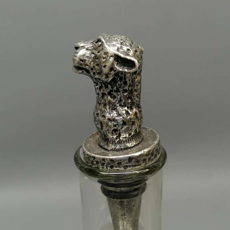 South African Cast Silver Metal Leopard Themed Wine Bottle Topper!!!