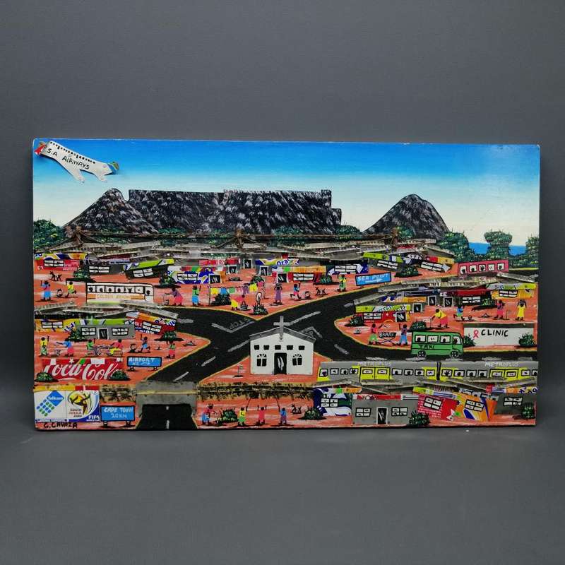 Original Mixed Media On Board Fifa 2010 Cape Town Soccer Artwork by G Gavaza!!!